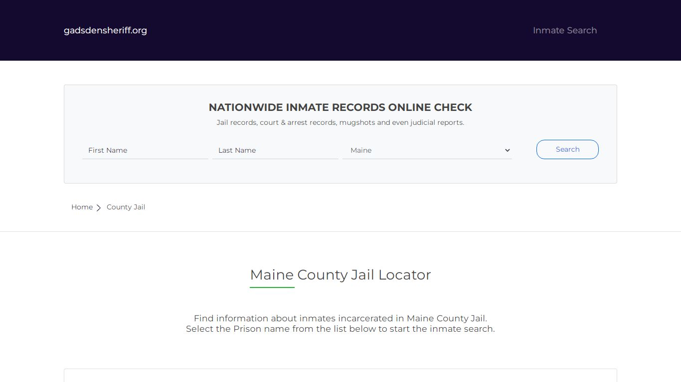 Maine County Jail Inmate Search | Free Inmate Lookup